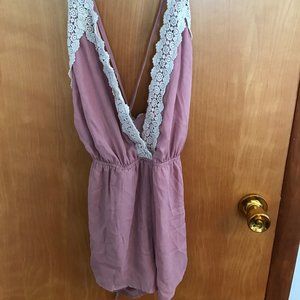 pink romper with design